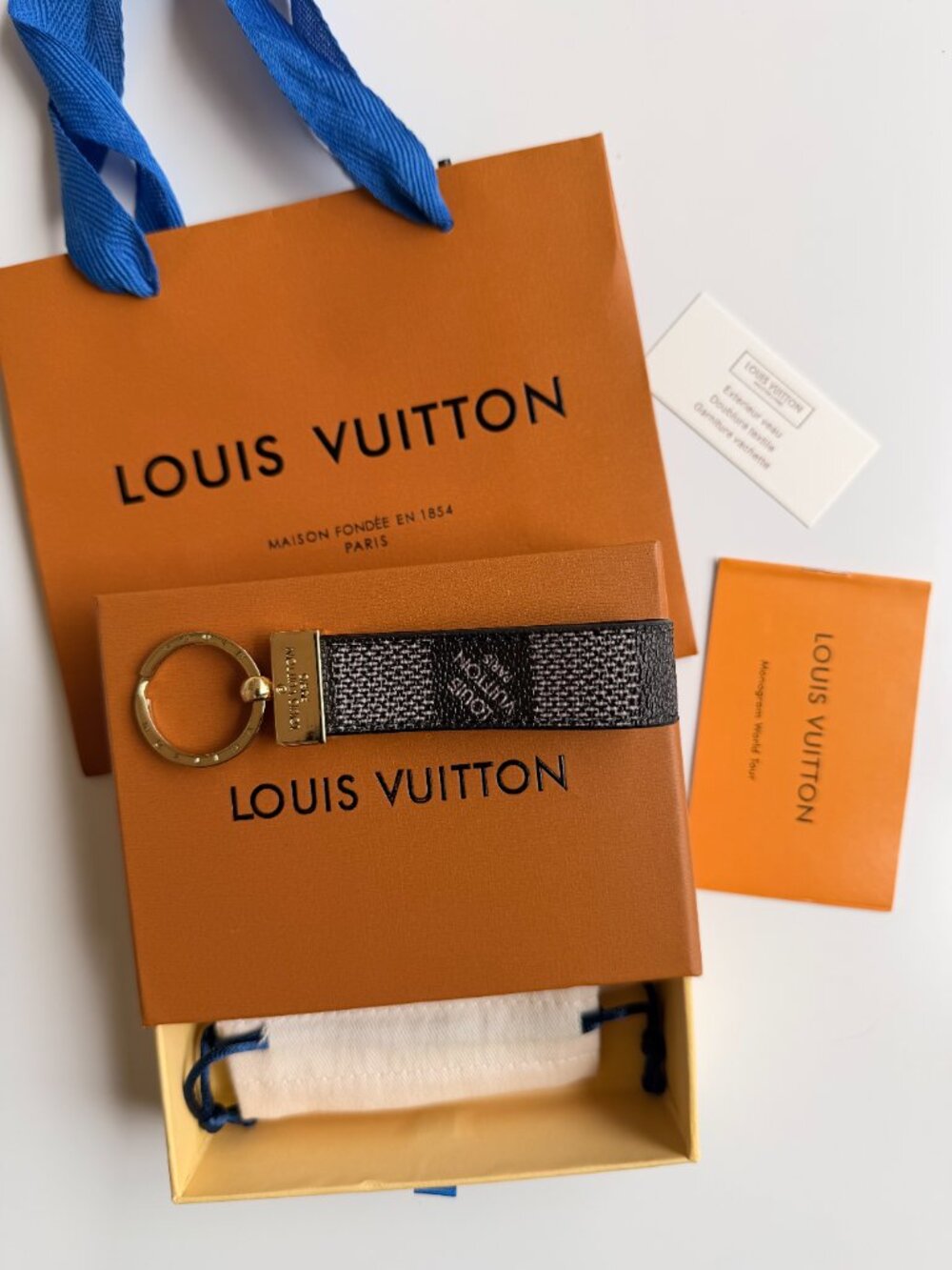 Louis Vuitton Brown And White Key Holder / Bag Charm - Picture 6 of 6